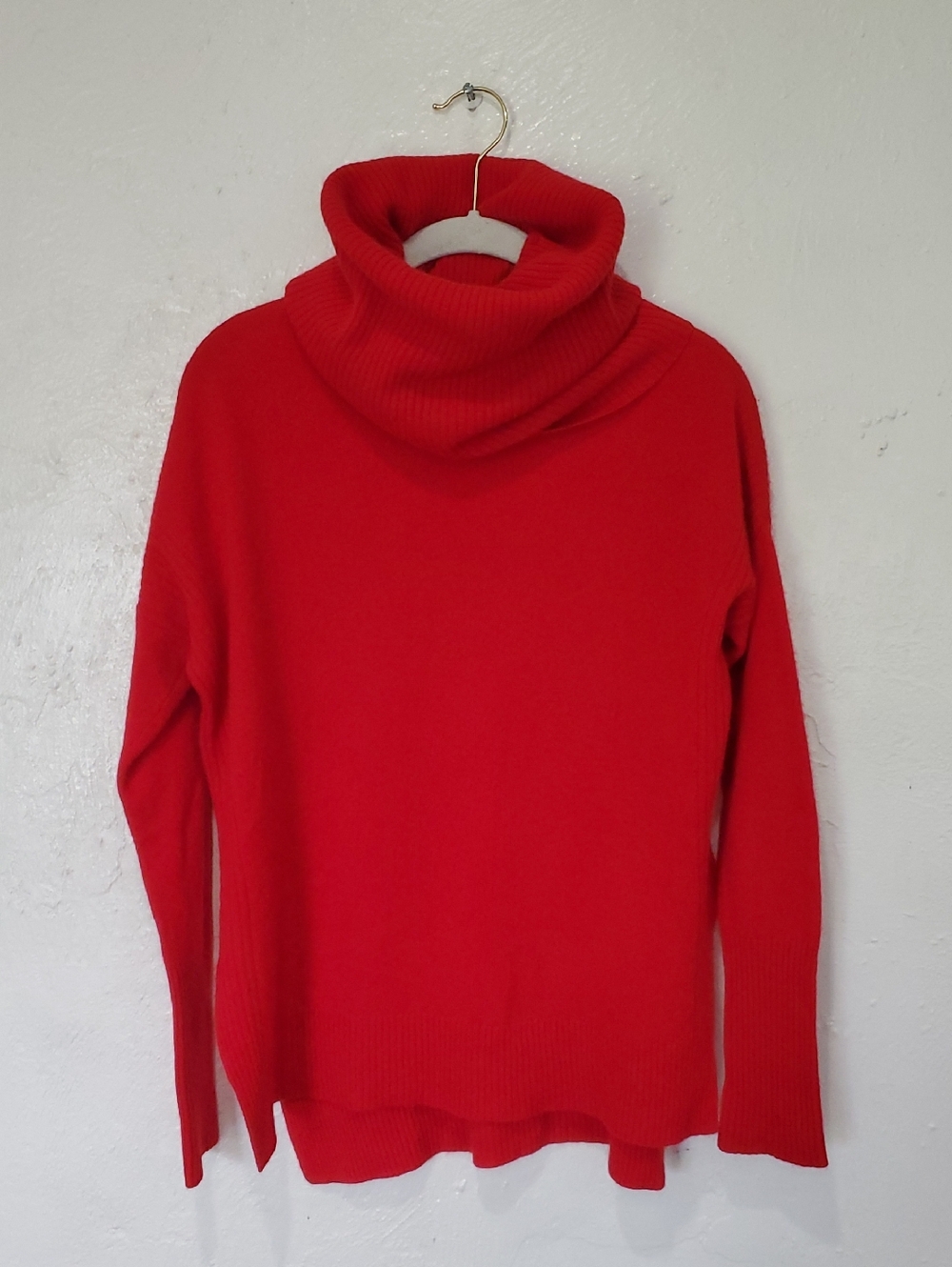 Red Turtleneck Sweater - Women's Cozy Knit